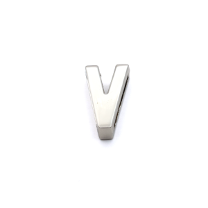 Letra V tira 2 cm Niquel