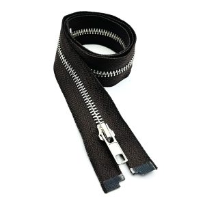 Cierre metal #5 negro/diente niquel 65 cm