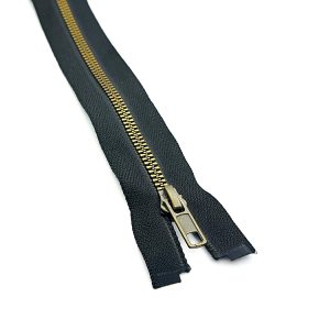 Cierre resina #5 negro/diente oro viejo 70 cm