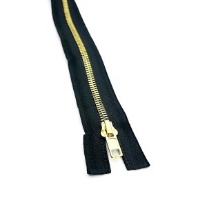 Cierre resina #5 negro/diente oro 65 cm