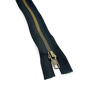 Cierre resina #5 negro/diente oro viejo 65 cm