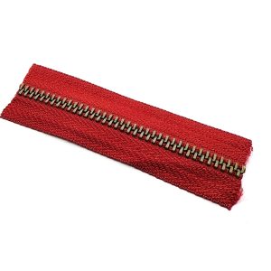 Cierre de Metal #5 Rojo quemado-Oro viejo