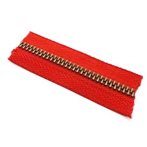 Cierre de Metal #5 Rojo-Oro viejo