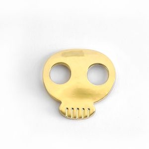 Placa Calavera Oro Amarillo