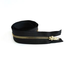 Cierre resina #5 negro/diente oro 65 cm